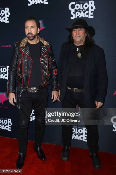 Actor Nicolas Cage and director Richard Stanley attend the special screening of "Color Out Of Space" at the Vista Theatre on January 14, 2020 in Los...