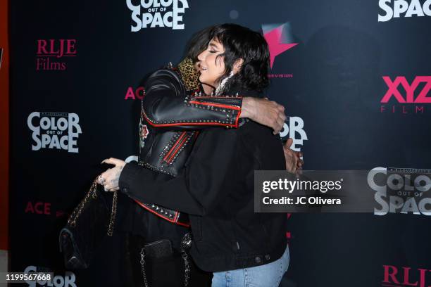 Actor Nicolas Cage and recording artist Kesha attend the special screening of "Color Out Of Space" at the Vista Theatre on January 14, 2020 in Los...