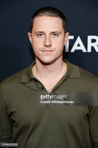 Shane Harper attends STARZ "Who Shot Ghost" Murder Mystery Event on January 14, 2020 in Pasadena, California.