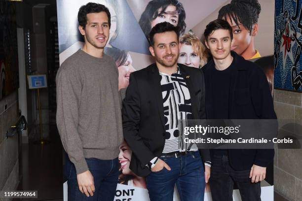 Actor Victor Belmondo, Director Quentin Delcourt and Paul Gomerieux attend the "Pygamalliones" Screening At Assemblee Nationale on January 14, 2020...