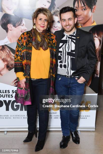 Laurence Meunier and Quentin Delcourt attend the "Pygmalionnes" Screening at Assemblee Nationale on January 14, 2020 in Paris, France.