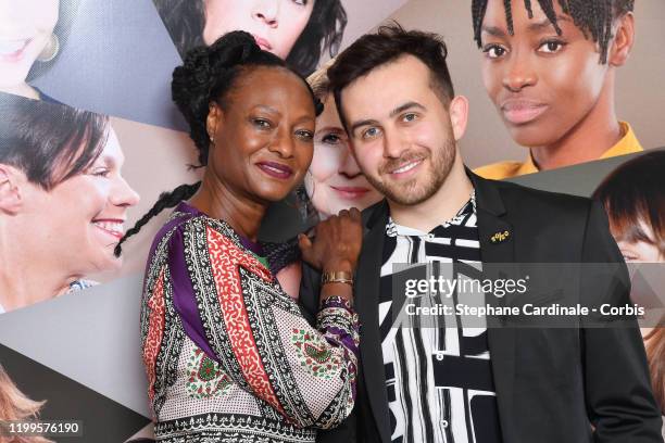 Journalist Rahmatou Keita and Director Quentin Delcourt attend the "Pygmalionnes" Screening at Assemblee Nationale on January 14, 2020 in Paris,...