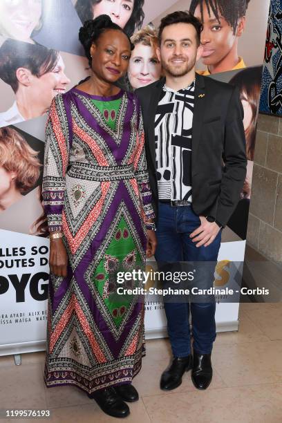Journalist Rahmatou Keita and Director Quentin Delcourt attend the "Pygmalionnes" Screening at Assemblee Nationale on January 14, 2020 in Paris,...