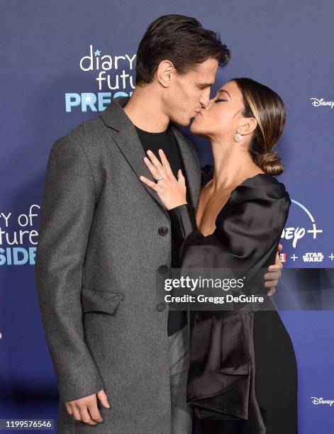 Gina Rodriguez and husband Joe LoCicero attend the Premiere Of Disney +'s "Diary Of A Future President" at ArcLight Cinemas on January 14, 2020 in...