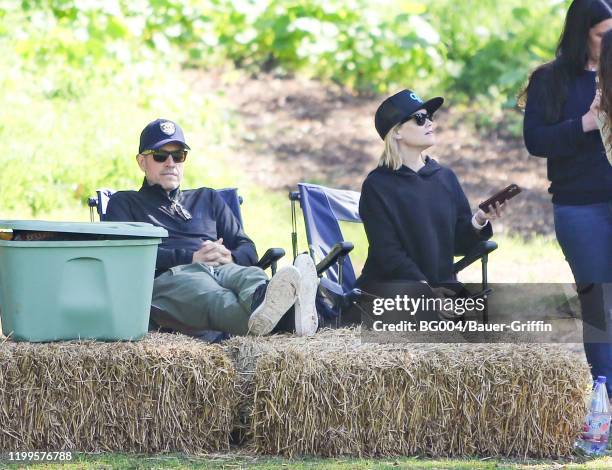 Jim Toth and Reese Witherspoon are seen on February 08, 2020 in Los Angeles, California.