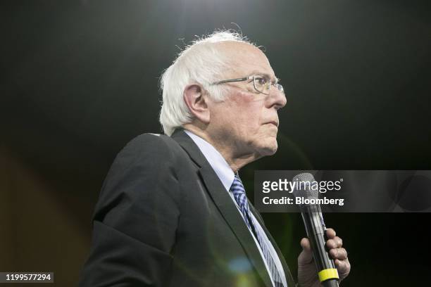 Senator Bernie Sanders, an Independent from Vermont and 2020 presidential candidate, pauses as he speaks during the 61st Annual McIntyre-Shaheen 100...