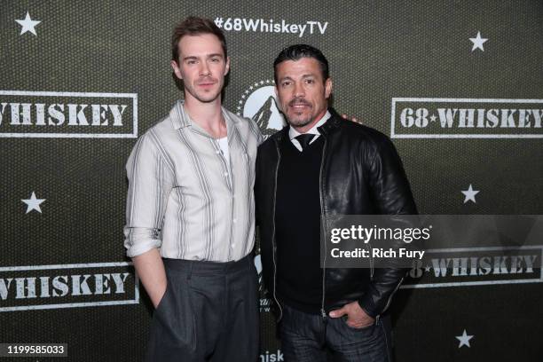 Sam Keeley and Al Coronel attend the premiere of Paramount Pictures' "68 Whiskey" at Sunset Tower on January 14, 2020 in Los Angeles, California.