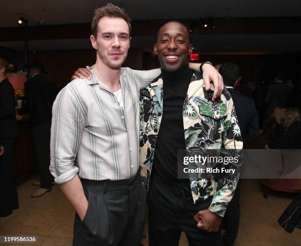 Sam Keeley and Jeremy Tardy attend the premiere of Paramount Pictures' "68 Whiskey" at Sunset Tower on January 14, 2020 in Los Angeles, California.