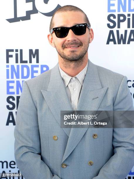 Shia LaBeouf arrives for the 2020 Film Independent Spirit Awards held on February 8, 2020 in Santa Monica, California.