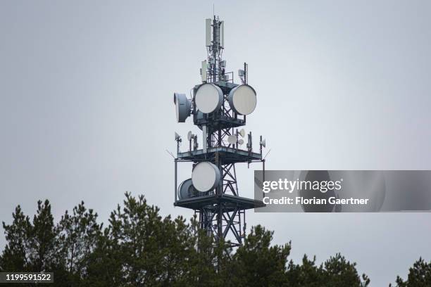 Radio mast is pictured on February 07, 2020 in Trebbin, Germany.