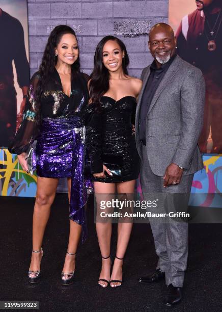 Patricia Southall, Jasmine Page Lawrence and Emmitt Smith attend the Premiere of Columbia Pictures' "Bad Boys for Life" at TCL Chinese Theatre on...