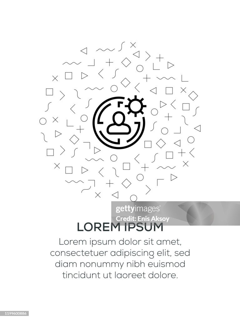 Pictogram voor gepersonaliseerde instellingen gerangschikt met geometrische vormen