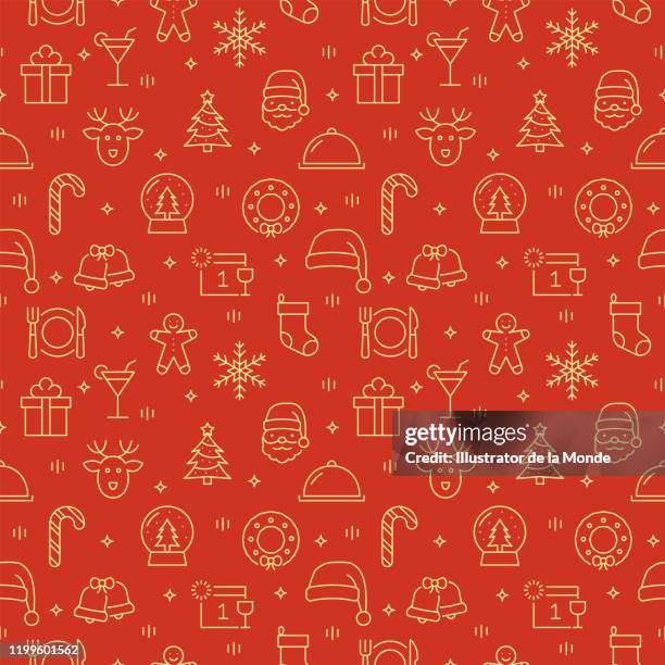 seamless pattern with christmas icons - red socks stock illustrations