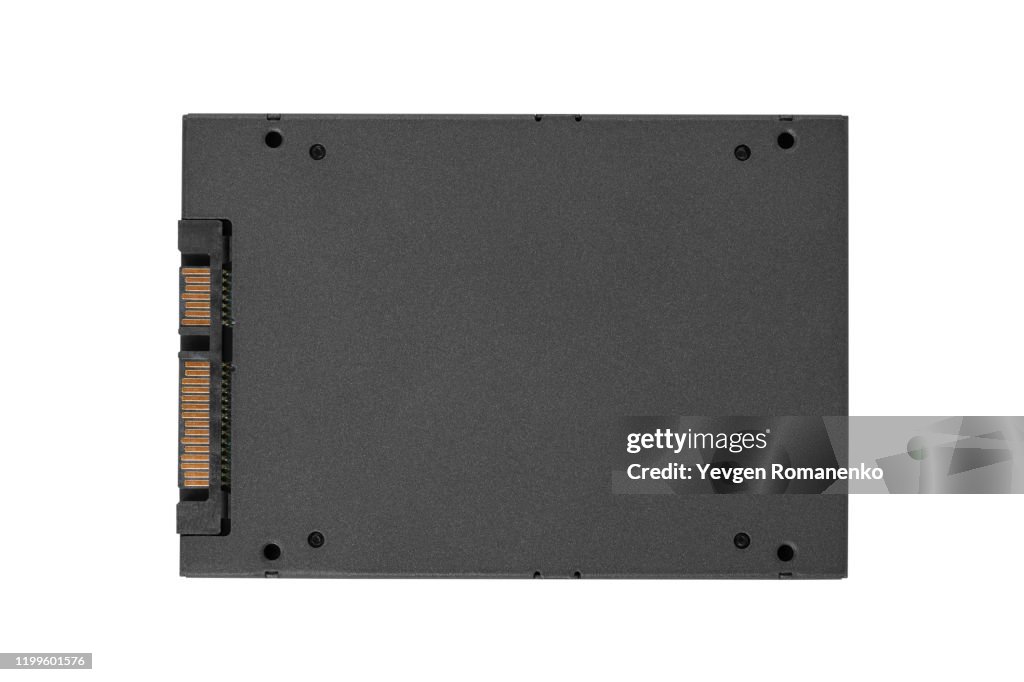 Solid state drive (SSD) isolated on white background