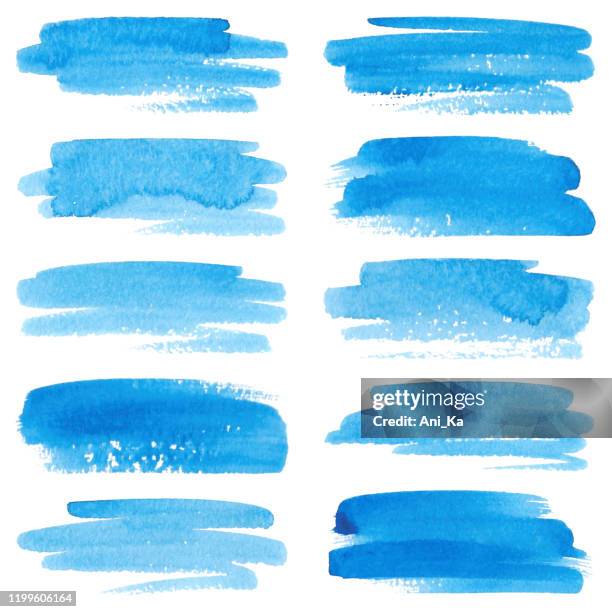 set of strokes - watercolor stroke stock illustrations