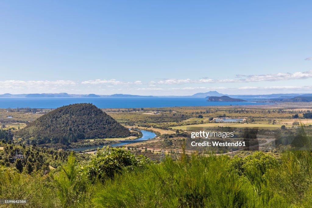 New Zealand, North Island, Tokaanu, Scenic landscape seen from Te Ponanga Saddle