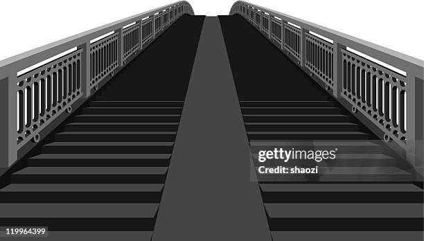 pedestrian bridge - footbridge stock illustrations