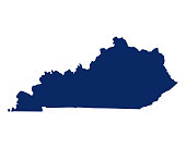 Map of Kentucky in blue colour