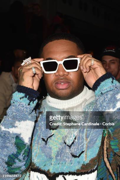 Mustard attends the Off-White Menswear Fall/Winter 2020-2021 show as part of Paris Fashion Week on January 15, 2020 in Paris, France.