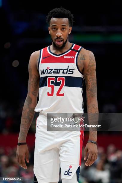 Jordan McRae of the Washington Wizards looks on in the second half against the Atlanta Hawks at Capital One Arena on January 10, 2020 in Washington,...