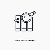 quantitative analysis outline icon. Simple linear element illustration. Isolated line quantitative analysis icon on white background. Thin stroke sign can be used for web, mobile and UI.