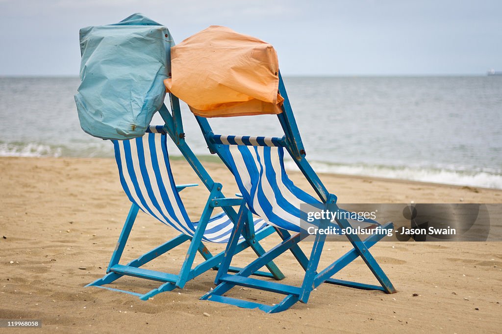 Deck chair at beach