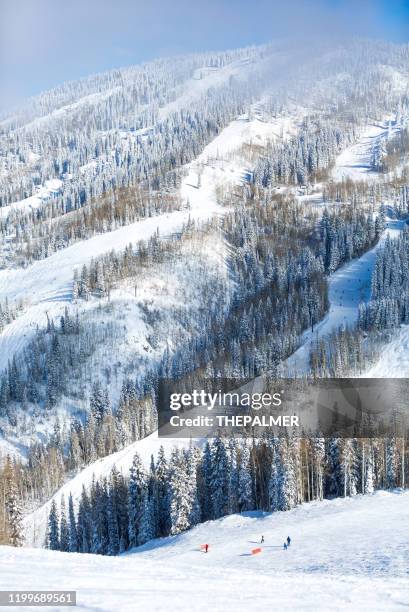 ski resort landscape scene winter - steamboat springs stock pictures, royalty-free photos & images