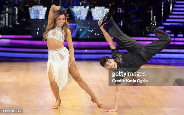 Karim Zeroual and Amy Dowden during the Strictly Come Dancing Arena Tour 2020 photocall at Arena Birmingham on January 15, 2020 in Birmingham,...