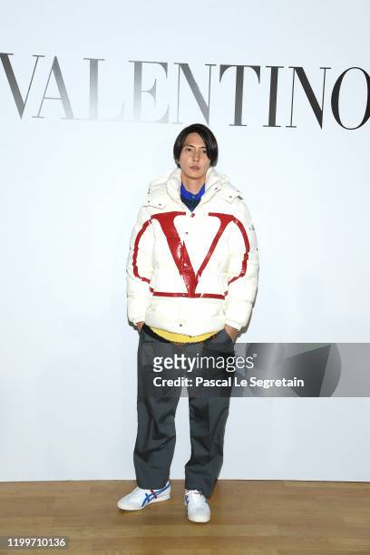 Tomohisa Yamashita attends the Valentino Menswear Fall/Winter 2020-2021 show as part of Paris Fashion Week on January 15, 2020 in Paris, France.