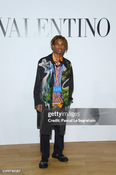 Kailand Morris attends the Valentino Menswear Fall/Winter 2020-2021 show as part of Paris Fashion Week on January 15, 2020 in Paris, France.