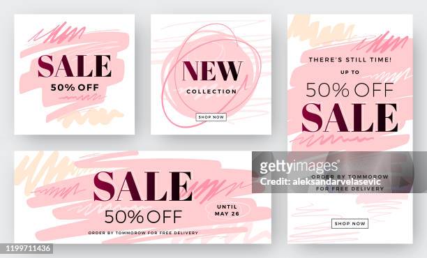 set of abstract sale backgrounds - banner sign stock illustrations