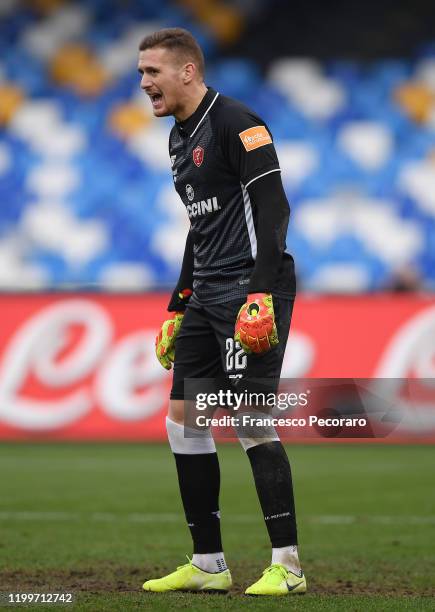 Andrea Fulginati of Perugia during the Coppa Italia match between SSC Napoli and Perugia on January 14, 2020 in Naples, Italy.