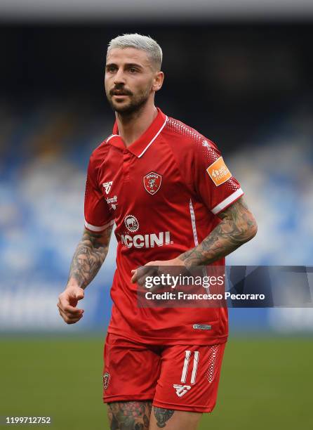 Cristian Buonaiuto of Perugia during the Coppa Italia match between SSC Napoli and Perugia on January 14, 2020 in Naples, Italy.