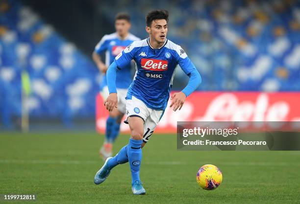 Eljif Elmas of SSC Napoli during the Coppa Italia match between SSC Napoli and Perugia on January 14, 2020 in Naples, Italy.