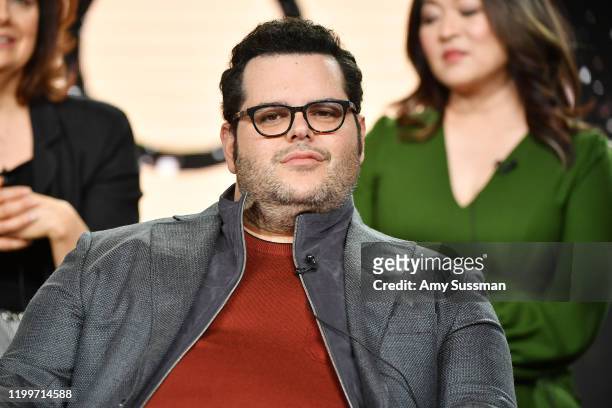 Josh Gad of "Avenue 5" speak during the HBO segment of the 2020 Winter TCA Press Tour at The Langham Huntington, Pasadena on January 15, 2020 in...