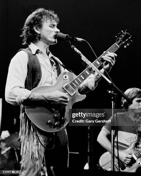 American Rock and Country musician Dickey Betts , of the Allman Brothers Band, plays guitar as he performs onstage at the Capitol Theatre, Passaic,...