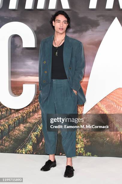 Evan Evagora attends the "Star Trek Picard" UK Premiere at Odeon Luxe Leicester Square on January 15, 2020 in London, England.