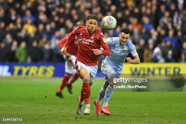 Matty Cash of Nottingham Forest during the Sky Bet Championship match between Nottingham Forest and Leeds United at the City Ground, Nottingham on...