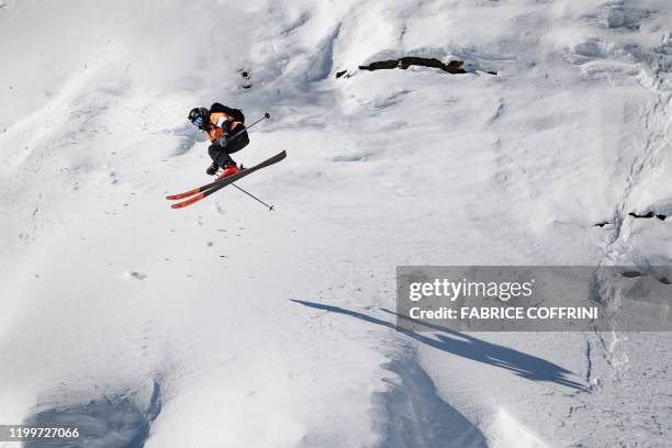 This image taken on February 7, 2020 shows freeride skier Craig Murray of New Zealand competing during the Men's ski event of the second stage of the...