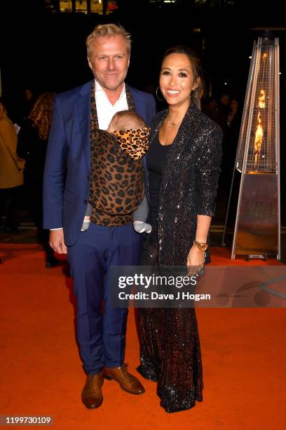 Simon Motson, Myleene Klass and son Apollo attend Cirque du Soleil's "LUZIA" at Royal Albert Hall on January 15, 2020 in London, England.