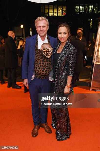 Simon Motson and Myleene Klass arrive at the gala performance of Cirque De Soleil's "LUIZA" at The Royal Albert Hall on January 15, 2020 in London,...