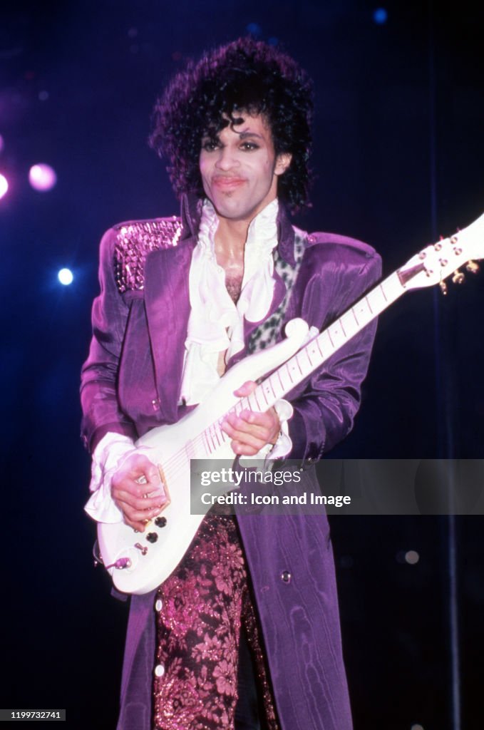 American Singer Prince Performs Onstage During The 1984 Purple Rain american-singer-prince-performs-onstage-during-the-1984-purple-rain