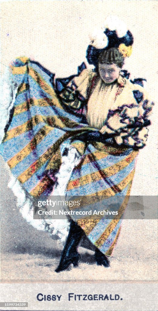 Cissy Fitzgerald, actress, on Sweet Caporal Cigarettes tobacco card, 1887