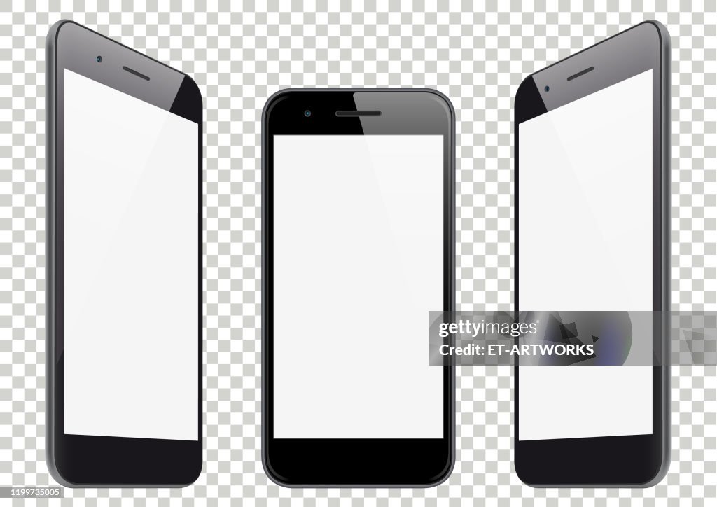 Using Phone Ref Perspective Realistic Mobile Phone Perspective Angle View High-Res Vector Graphic ...