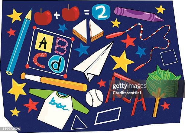 school stuff - young at heart stock illustrations
