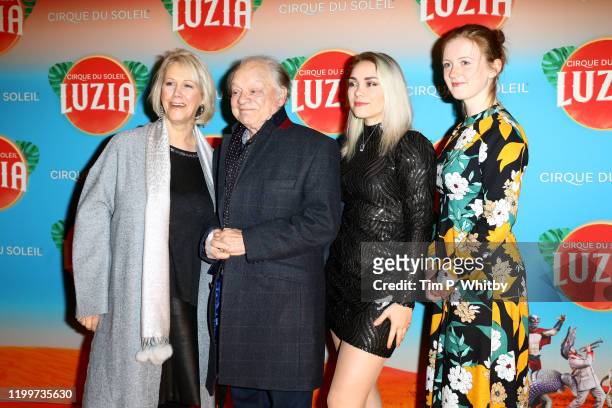 Gill Hinchcliffe, Sir David Jason , Sophie Mae Jason and guest attend Cirque du Soleil's "LUZIA" at Royal Albert Hall on January 15, 2020 in London,...