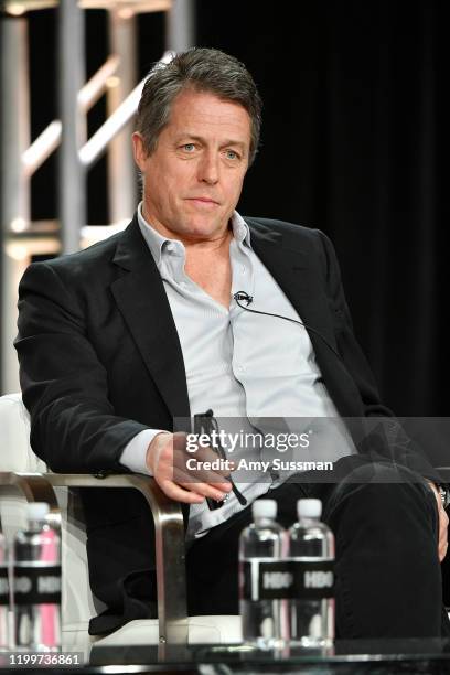 Hugh Grant of "The Undoing" speaks during the HBO segment of the 2020 Winter TCA Press Tour at The Langham Huntington, Pasadena on January 15, 2020...