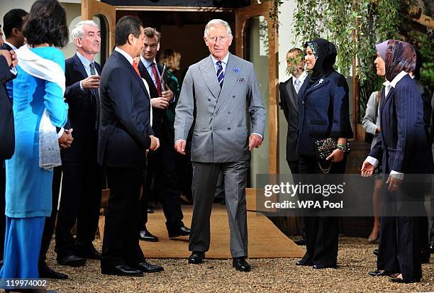 Prince Charles, Prince of Wales welcomes Malaysia's King Sultan Mizan Zainal Abidin and Queen Nur Zahirah to a preview of Start Day which features...