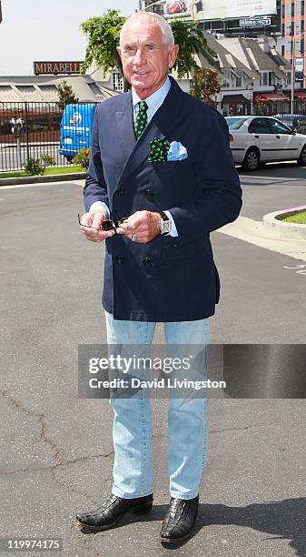 Prince Frederic von Anhalt poses at a 44-foot high billboard on Sunset Blvd celebrating 25 years of marriage to his wife Zsa Zsa Gabor on July 27,...