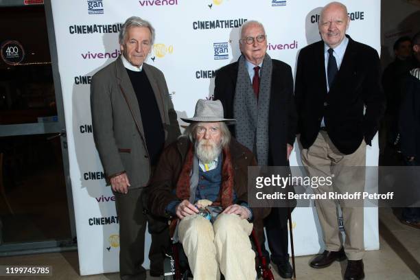 President of Cinematheque Francaise Constantin Costa-Gavras, Actor Michael Lonsdale, Director James Ivory and Director Jean-Paul Rappeneau attend the...